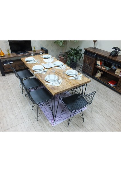 Doğal Ahşap Sandalyeli Masa TAKIMI(85CM-125CM Masa+4 Sandalye) modelleri