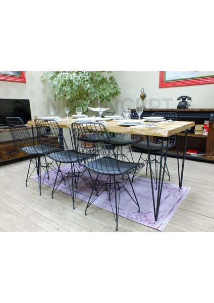 Doğal Ahşap Sandalyeli Masa TAKIMI(85CM-125CM Masa+4 Sandalye) fırsatları