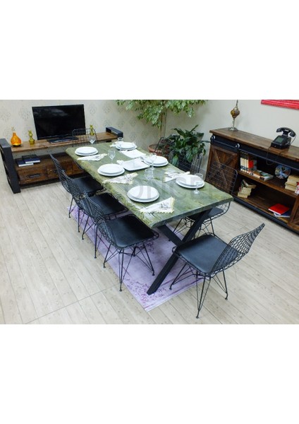 Doğal Ahşap Sandalyeli Masa TAKIMI(85CM-125CM Masa+4 Sandalye) fiyatları