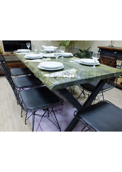 Doğal Ahşap Sandalyeli Masa TAKIMI(85CM-125CM Masa+4 Sandalye) indirimleri