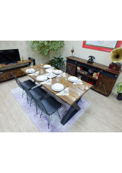 Doğal Ahşap Sandalyeli Masa TAKIMI(85CM-125CM Masa+4 Sandalye) modelleri