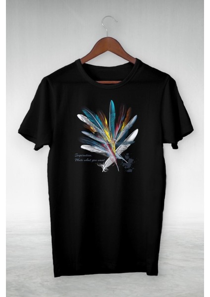 Siyah Inapıratıon Wrıte What You Want Tasarım Tshirt
