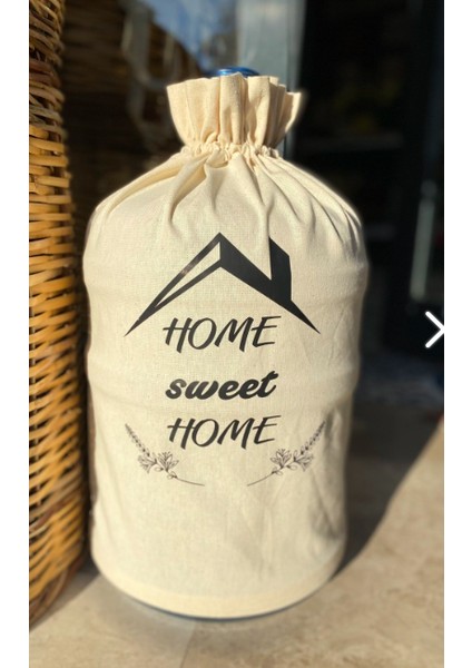 Krem Damacana Kılıfı Home Sweat Home Baskılı Damacana Home Çatı Krem