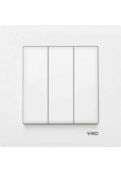 90967068 - Karre Üçlü Anahtar Beyaz Çerçeveli