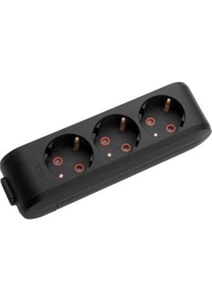 Multi-Let Üçlü Topraklı Priz Klemensli Çocuk Korumalı Siyah