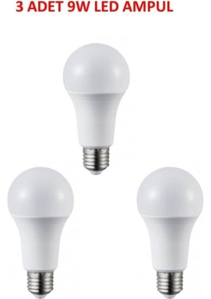 9W LED Ampul Günışığı E-27 Duylu 3 Adet