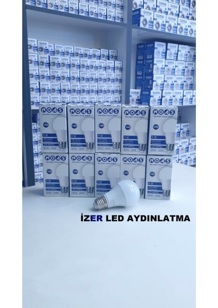9W - Günışığı- E27 - 10LU - Tasarruflu LED Ampul 9W
