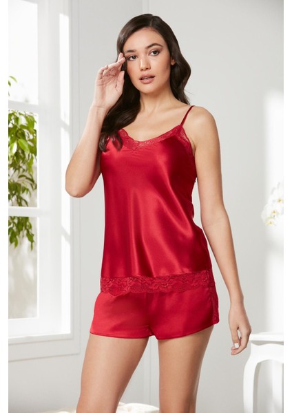 Saten Dantelli Şort Kombi Takım 460