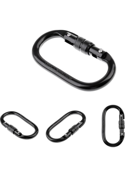 4 Adet 25KN Oval Çelik Vida Kilidi Karabina Karabiner Halat Ecctring Tırmanma (Yurt Dışından)