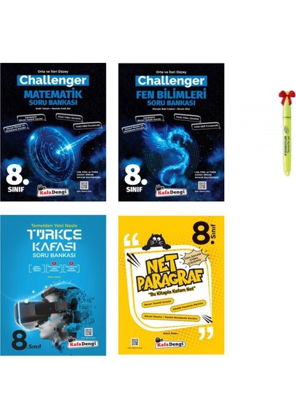 LGS 8.Sınıf Challenger Matematik Fen ve Türkçe Kafası Net Paragraf Soru Bankası