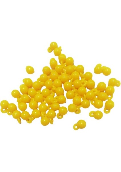 Sazan Boncuğu 4 mm Kulplu Sarı Plastik Balıkçı Boncuk 30 Adet