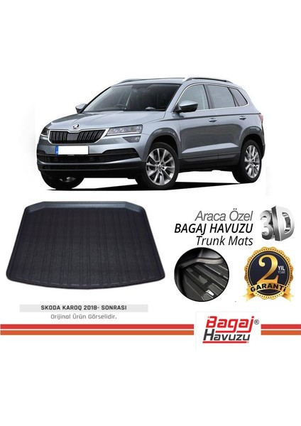 2019 Skoda Karoq Bagaj Havuzu Tam Uyumlu Kauçuk
