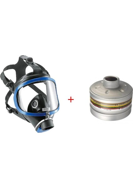 6300 Tam Yüz Gaz Maskesi+Drager A2B2E2K2HGP3 R D (Kbrn Filtre) Filtre