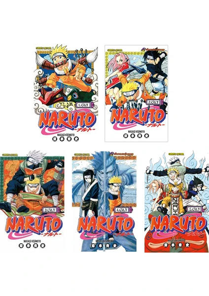 Naruto 1-2-3-4-5. Ciltler Manga Seti