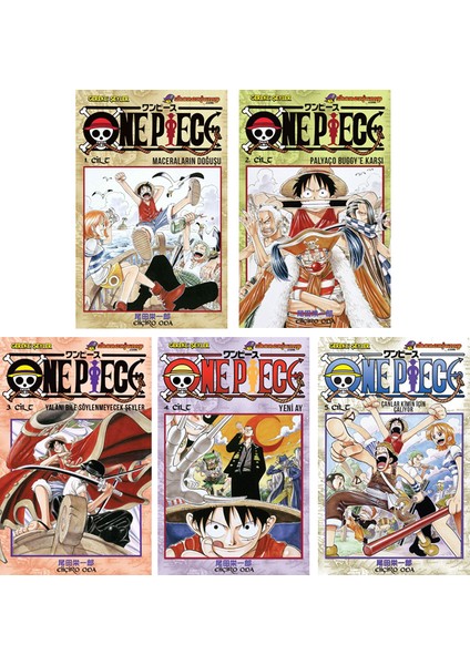 One Piece Manga Seti 1-2-3-4-5 Ciltler Eiichiro Oda Ciltsiz