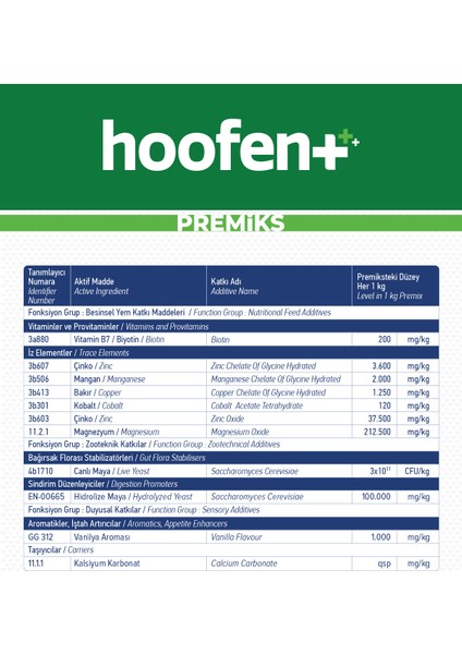 Hoofent 10 Kg - Tırnak Problemlerinde; Optimal Destek - Tırnak Destekleyici, İnek, Boğa, Koyun, Keçi, Premiks, Yem Katkı, modelleri