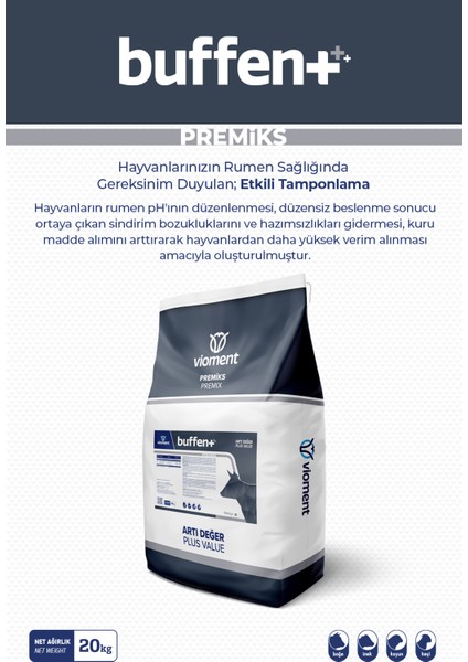 Buffent 20 Kg - Rumen Sağlığında; Etkili Tamponlama - Sindirm Düzenleyici, İnek, Boğa, Koyun, Keçi, Premiks, Yem Katkı, fiyatları