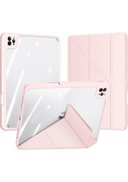 Ipad Pro 12.9 2018/2020/2021 Için Kapaklı Tablet Kılıfı - Pembe (Yurt Dışından)