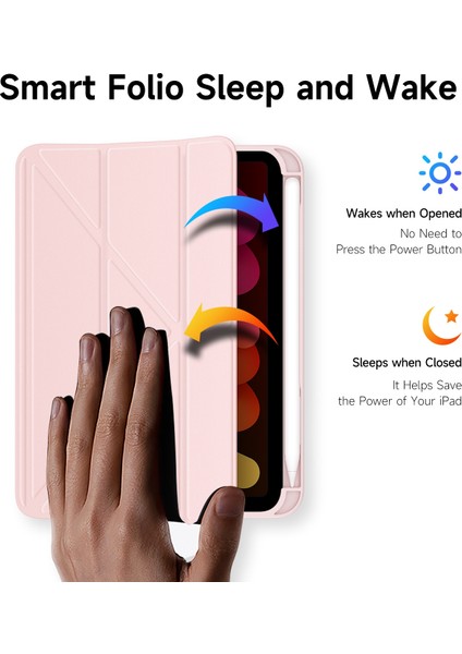 Ipad Mini (2021)/MINI 6 Için Kapaklı Tablet Kılıfı - Pembe (Yurt Dışından)