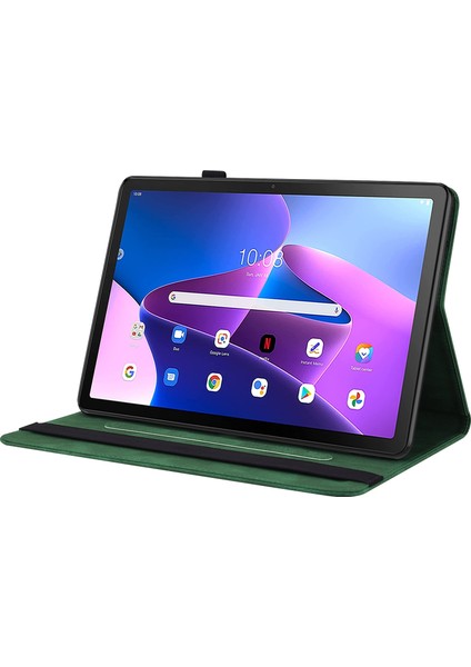 Lenovo Tab M10 10.1 3rd Gen Için Kapaklı Tablet Kılıfı - Yeşil (Yurt Dışından)