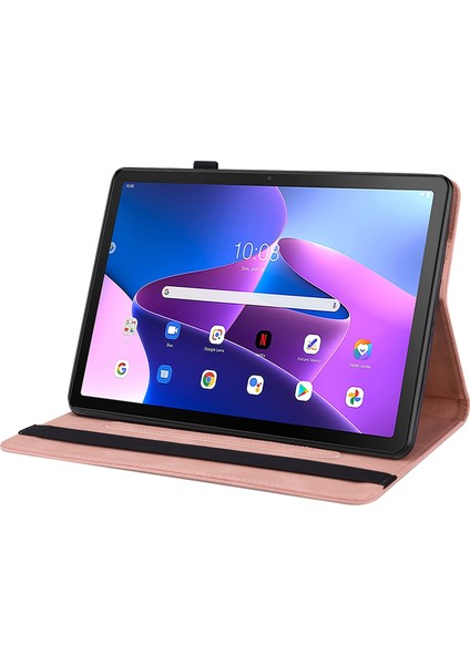 Lenovo Tab M10 10.1 3rd Gen Için Kapaklı Tablet Kılıfı - Pembe Altın (Yurt Dışından)