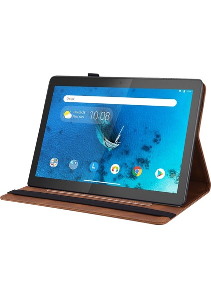 Lenovo Tab M10 TB-X605L/X605F Için Kapaklı Tablet Kılıfı - Kahverengi (Yurt Dışından)