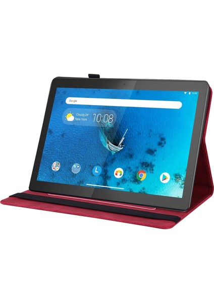 Lenovo Tab M10 TB-X605L/X605F Için Kapaklı Tablet Kılıfı - Kırmızı (Yurt Dışından)