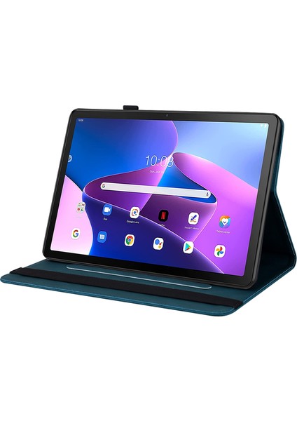 Lenovo Tab M10 Plus 10.6 3rd Gen Için Kapaklı Tablet Kılıfı - Mavi (Yurt Dışından)