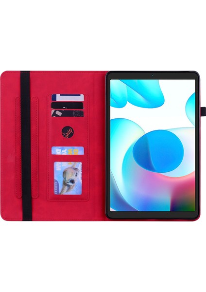 Generico Oppo Realme Pad Mini 8.7 Için Kapaklı Tablet Kılıfı - Kırmızı (Yurt Dışından)