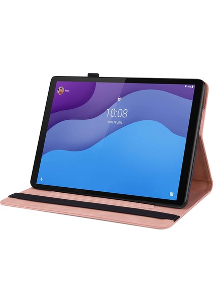 Lenovo Tab M10 Hd 2nd Gen TB-X306X/TB-X306F Için Kapaklı Tablet Kılıfı - Pembe Altın (Yurt Dışından)