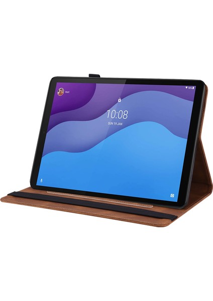 Lenovo Tab M10 Hd 2nd Gen TB-X306X/TB-X306F Için Kapaklı Tablet Kılıfı - Kahverengi (Yurt Dışından)