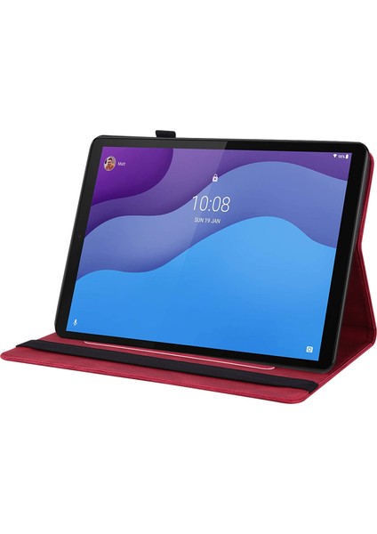 Lenovo Tab M10 Hd 2nd Gen TB-X306X/TB-X306F Için Kapaklı Tablet Kılıfı - Kırmızı (Yurt Dışından)