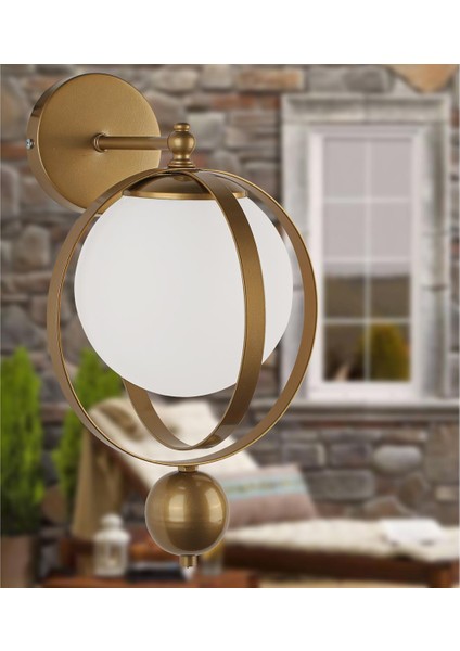 Jüpiter Aplik Eskitme Beyaz Cam