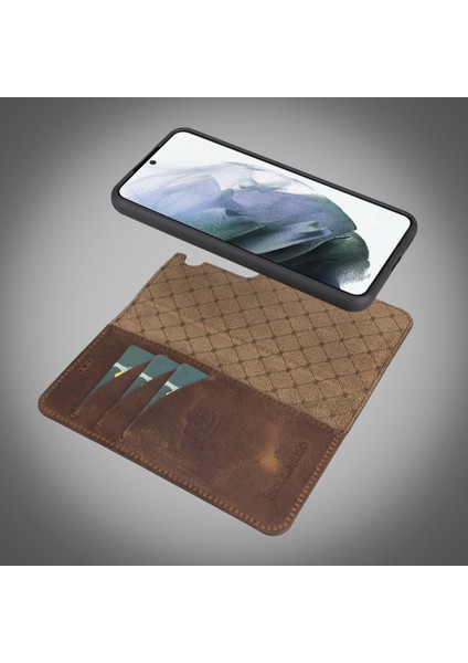 Samsung Galaxy S22 Uyumlu Deri Cüzdanlı Kılıf G2 Kahve modelleri