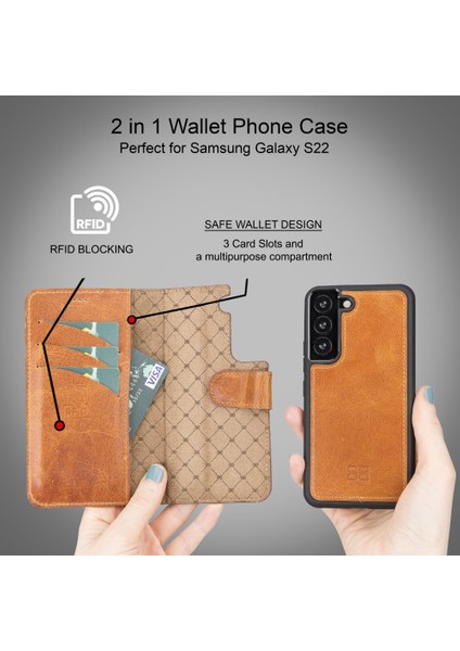 Samsung Galaxy S22 Uyumlu Deri Cüzdanlı Kılıf TN11 Taba fiyatları