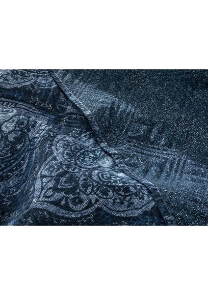 Deep Damask Çok Amaçlı Tek Kişilik Yatak Örtüsü Takımı 160 x 220 cm Lacivert