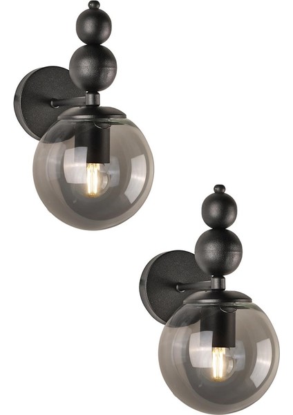 Sonsuz Aplik 2 Adet Siyah Füme Cam