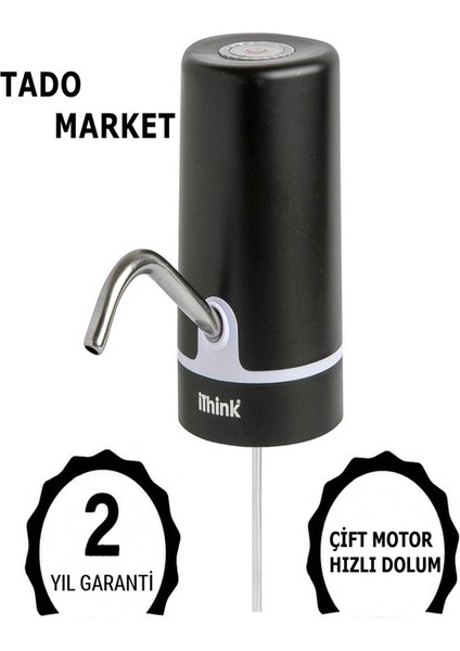 Çift Motorlu Işıklı Otomatik Kablosuz Şarjlı Damacana Su Pompası fiyatları