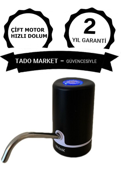 Çift Motorlu Işıklı Otomatik Kablosuz Şarjlı Damacana Su Pompası modelleri