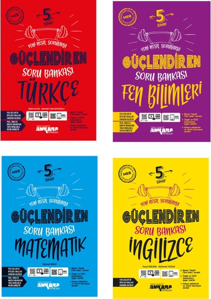 5.Sınıf Matematik - Türkçe - Fen - Ingilizce Güçlendiren Soru Seti 4 Kitap 2023
