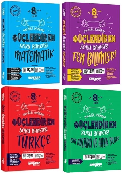 8.Sınıf Matematik - Türkçe - Fen - Din Kültürü Güçlendiren Soru Seti 4 Kitap 2023