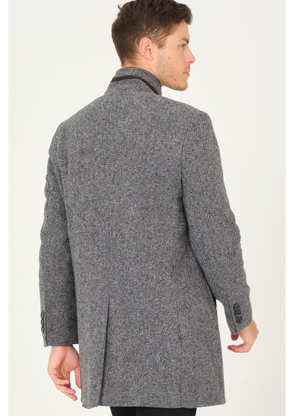 PLT8386 Dewberry Erkek Palto-Diagonal Siyah- Gri fiyatları
