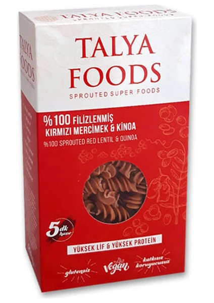 Talya Foods Filizlendirilmiş Kırmızı Mercimek & Kinoa Makarnası