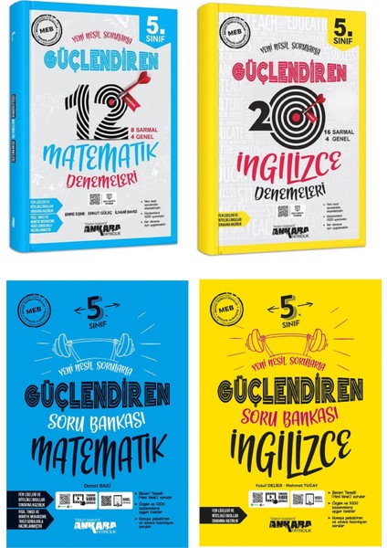 5.Sınıf Matematik + Ingilizce Güçlendiren Soru + Deneme Seti 4 Kitap 2023