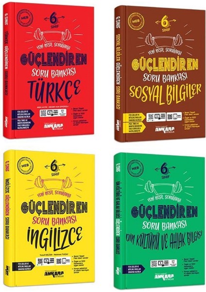 6.Sınıf Sosyal + Türkçe + Din Kültürü + Ingilizce Soru Seti 4 Kitap 2023