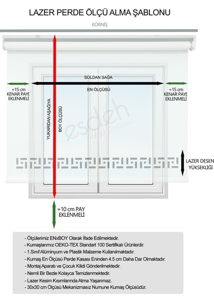 Lazer Kesim Stor Perde - Ithal Mat Kalın Model