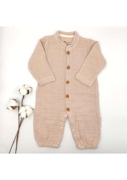 Gül Kurusu Bebek Müslin Tulum %100 Cotton