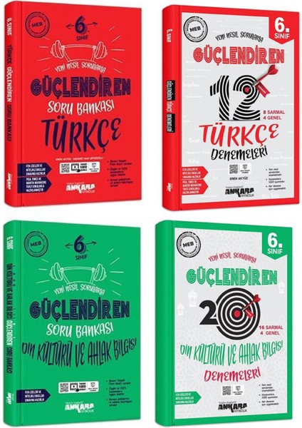 6.Sınıf Türkçe + Din Kültürü Kültürü Güçlendiren Soru + Deneme Seti 4 Kitap 2023