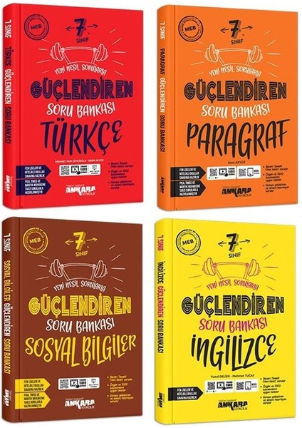 7.Sınıf Sosyal + Türkçe + Ingilizce + Paragraf Soru Seti 4 Kitap 2023