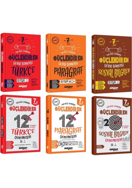 7.Sınıf Türkçe + Paragraf + Sosyal Güçlendiren Soru + Deneme Seti 6 Kitap 2023